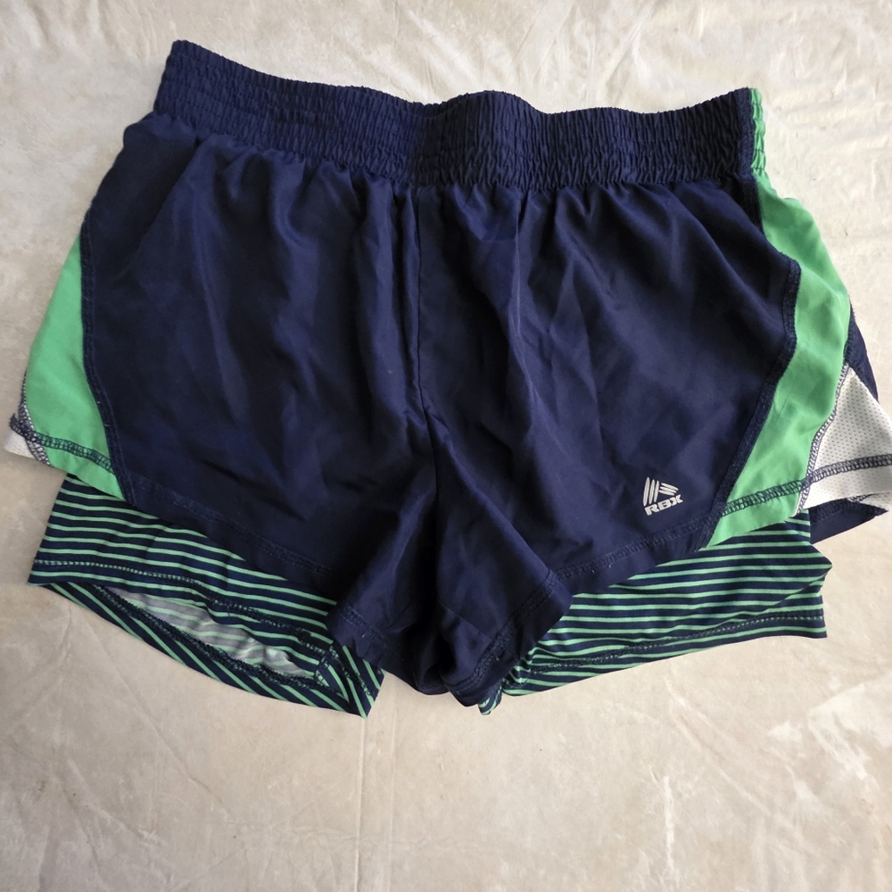 Navy and Green Athletic Shorts